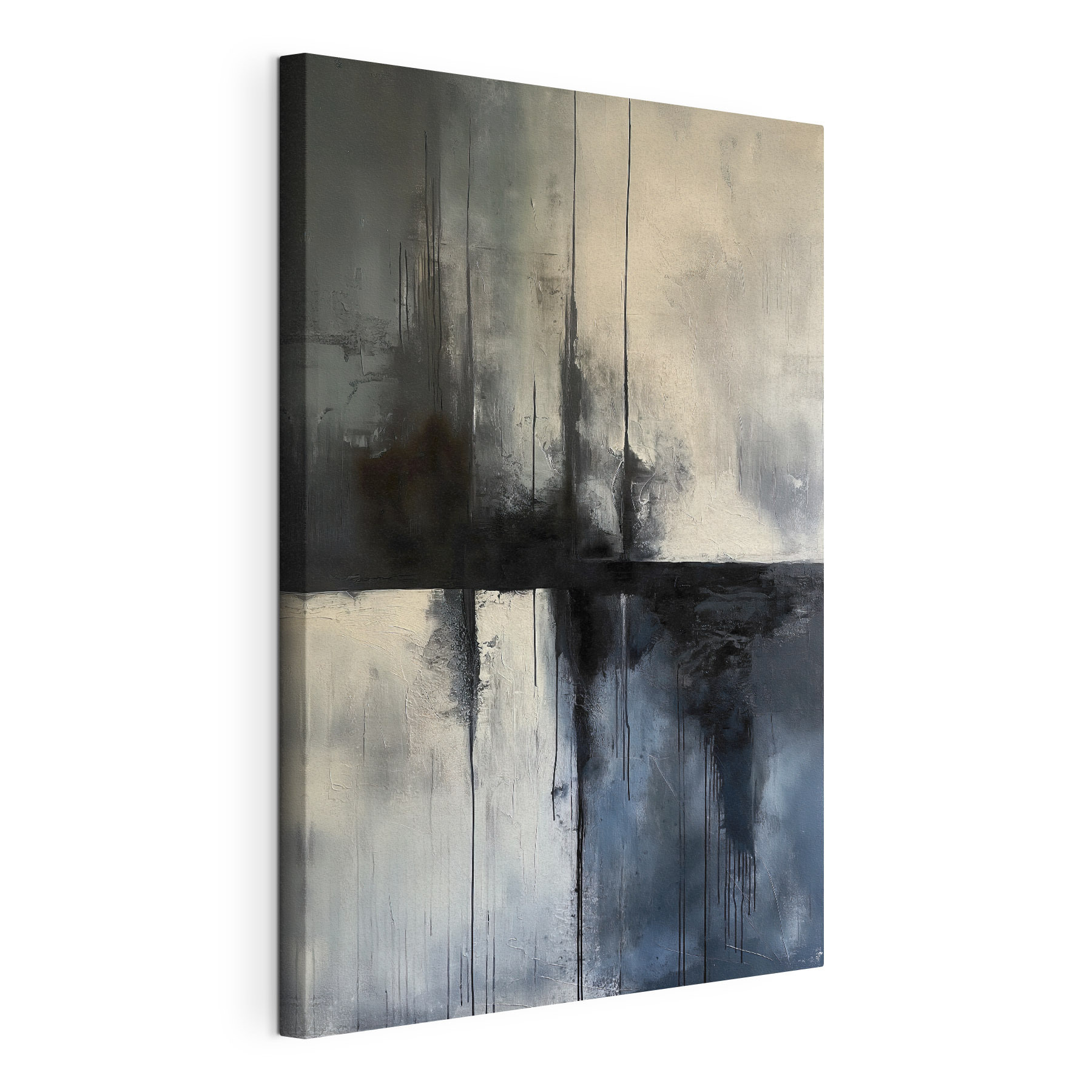 A painting of a black and white square A painting of a black and white square