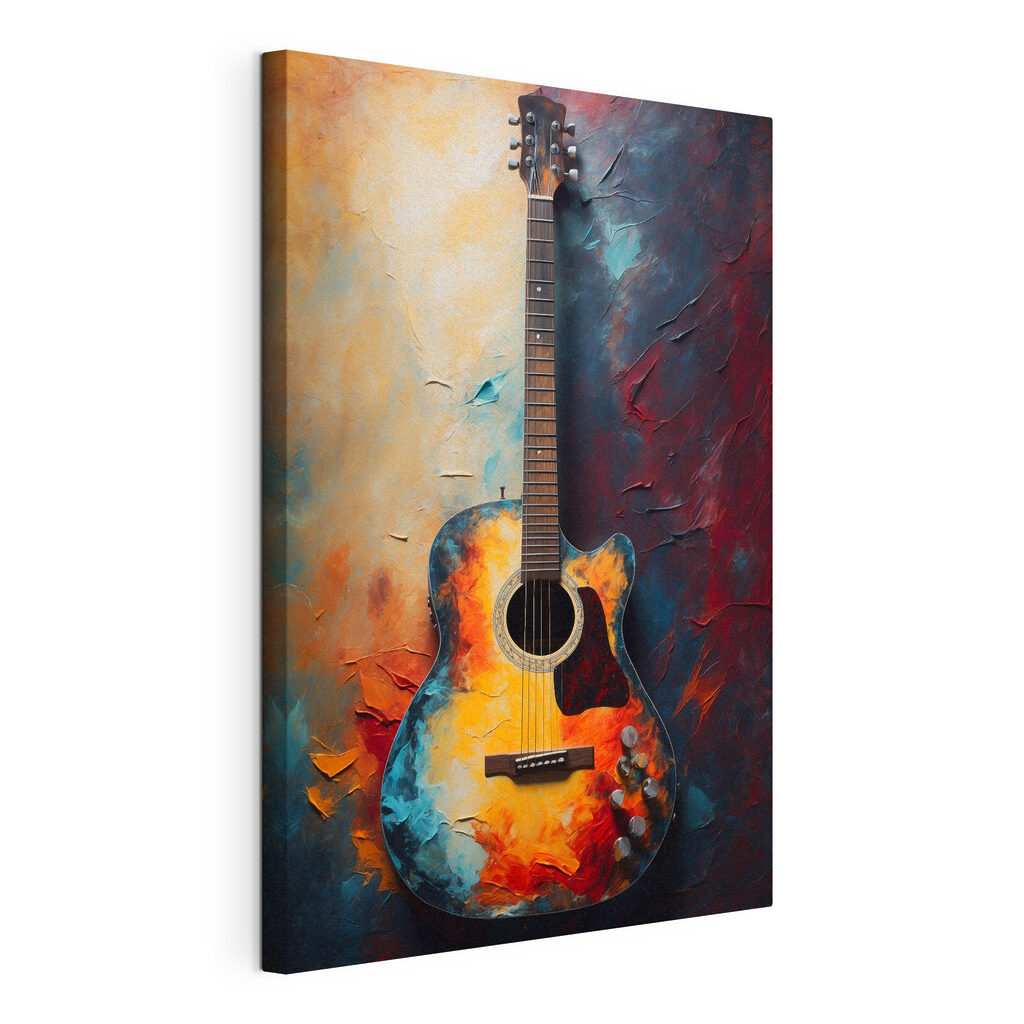 Vibrant colors enhance acoustic guitar Vibrant colors enhance acoustic guitar