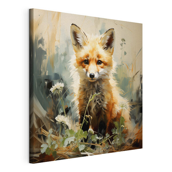 A fox sitting in grass