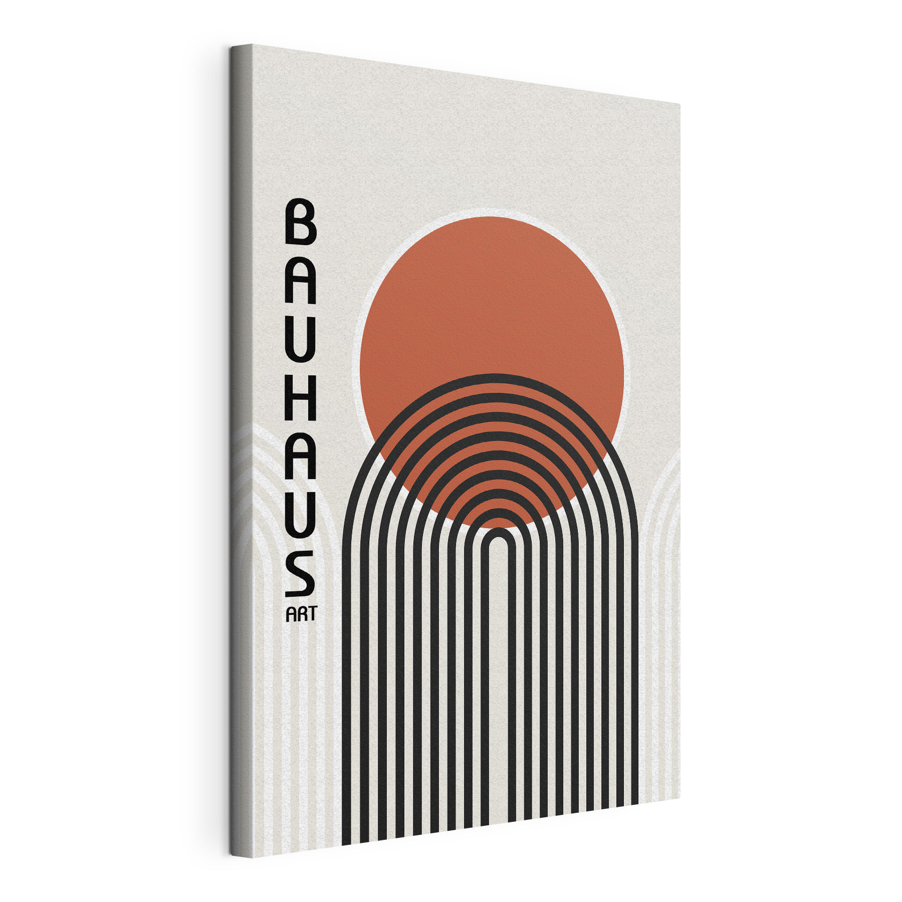 A graphic design with black lines and a red circle