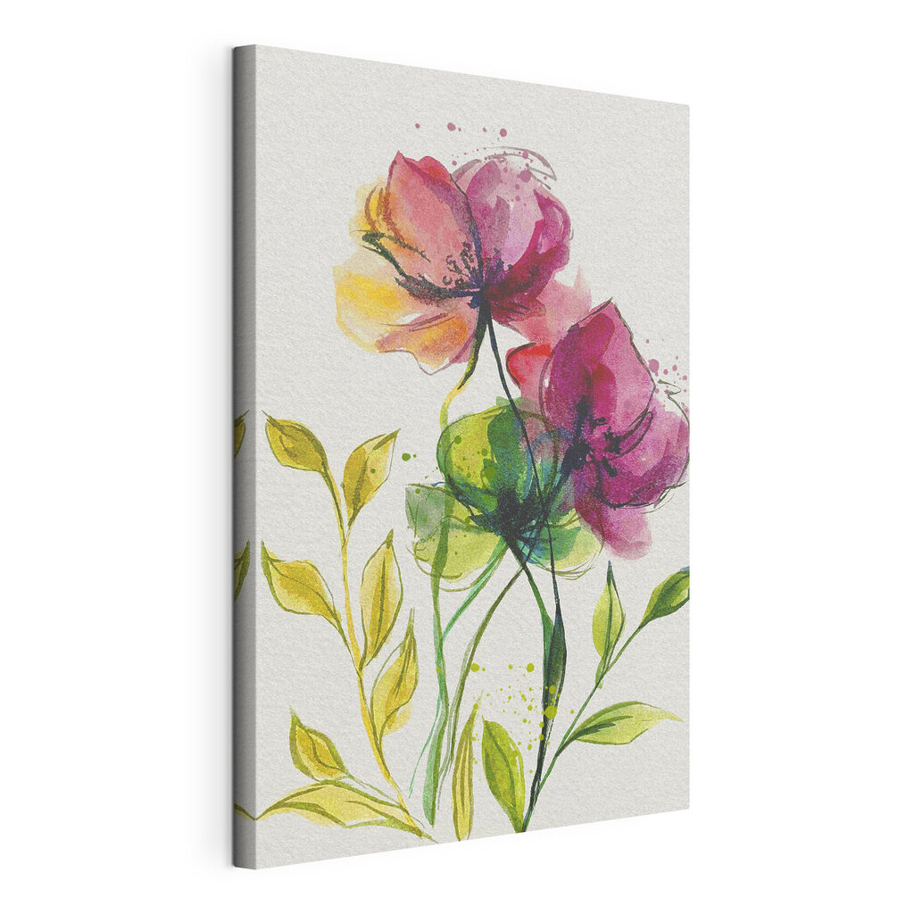 Painting of flowers and leaves