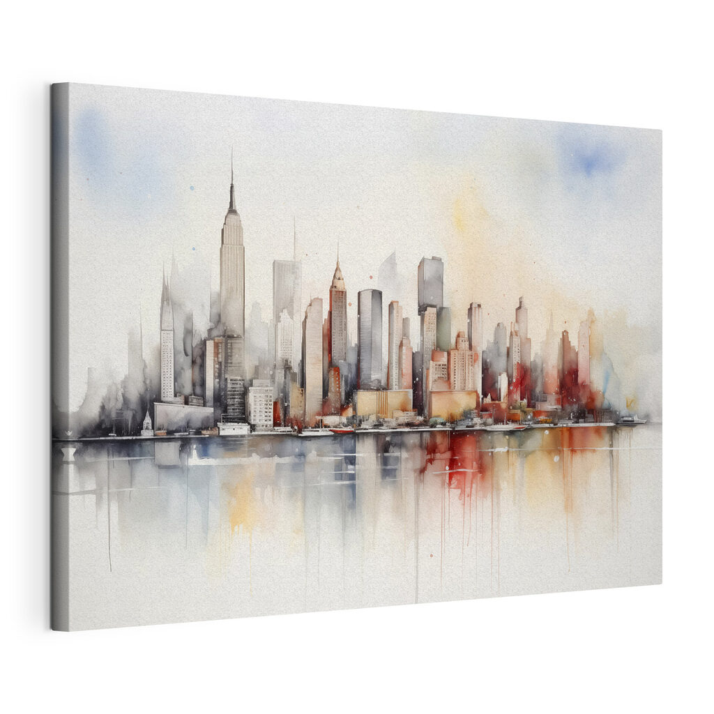 Watercolor of a city Watercolor of a city