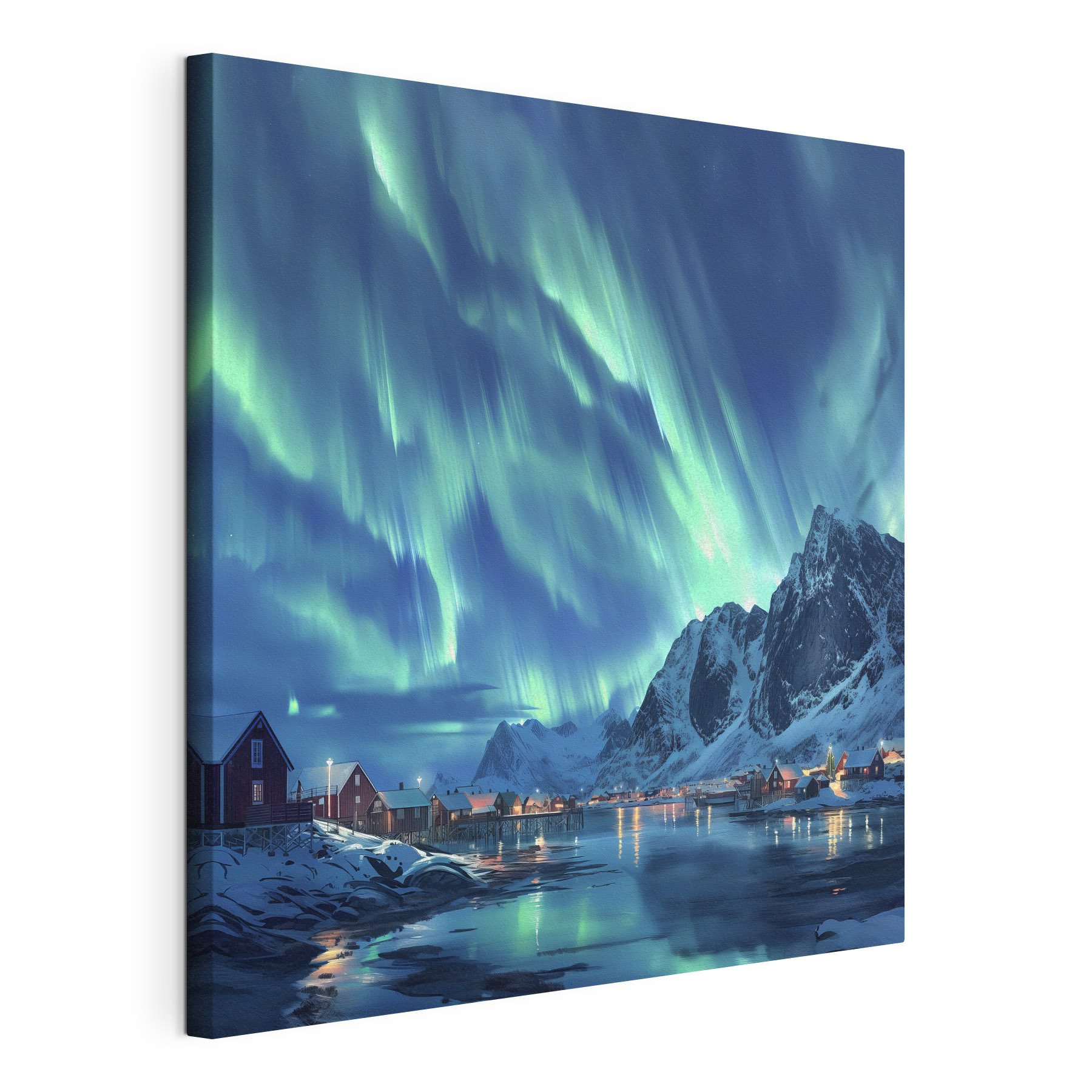 Aurora borealis over a snowy mountain Aurora borealis over a snowy mountain