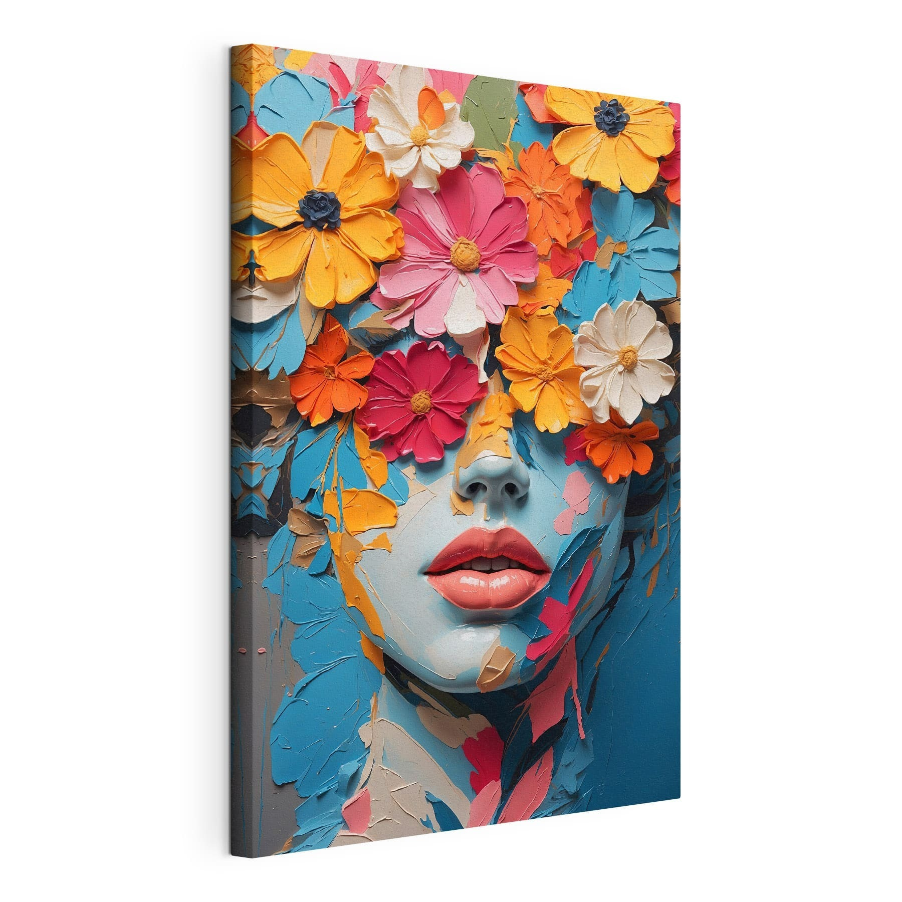 Face covered in flowers Face covered in flowers