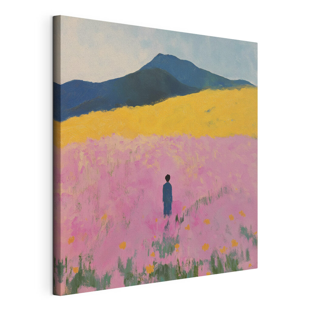 Person standing in a field of flowers Person standing in a field of flowers