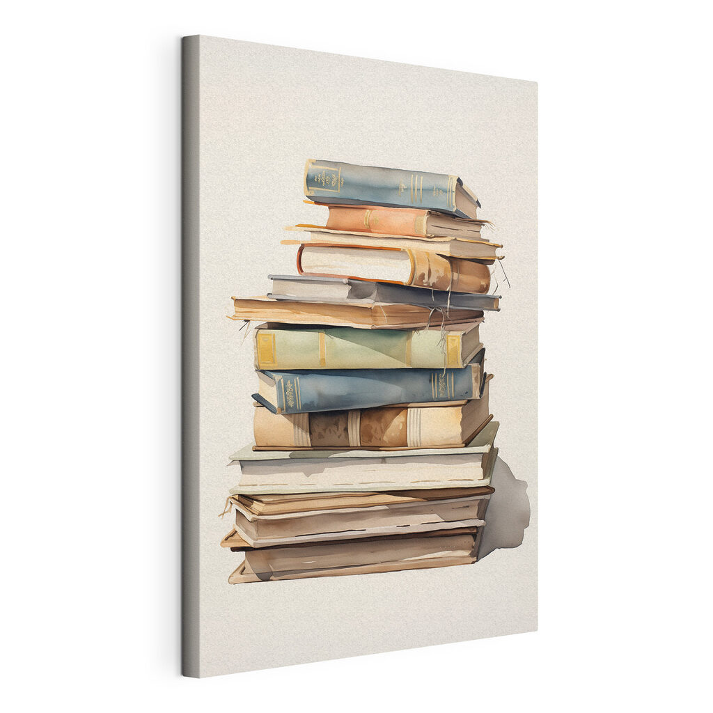 Watercolor of a stack of books Watercolor of a stack of books