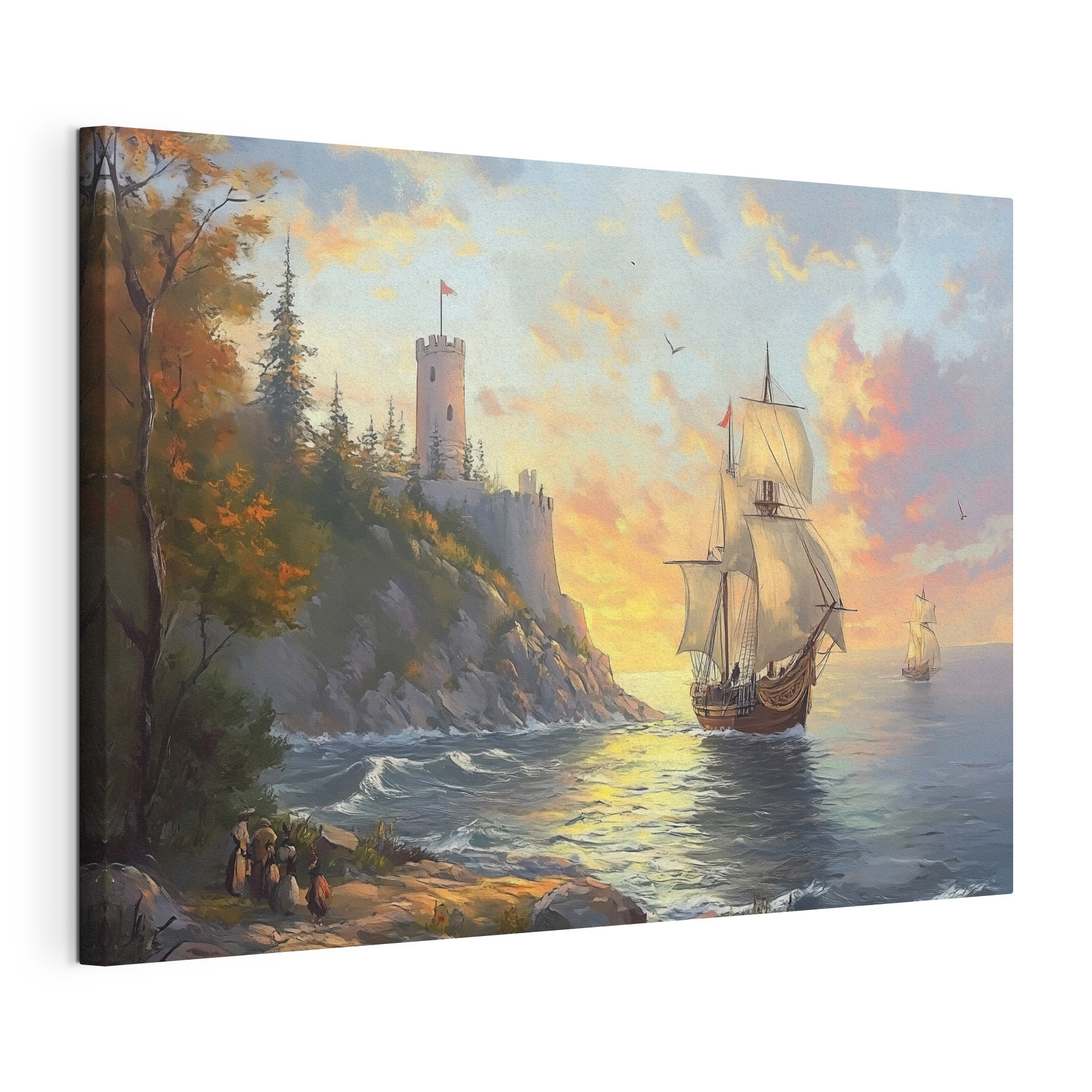 Painting of a ship sailing on the water