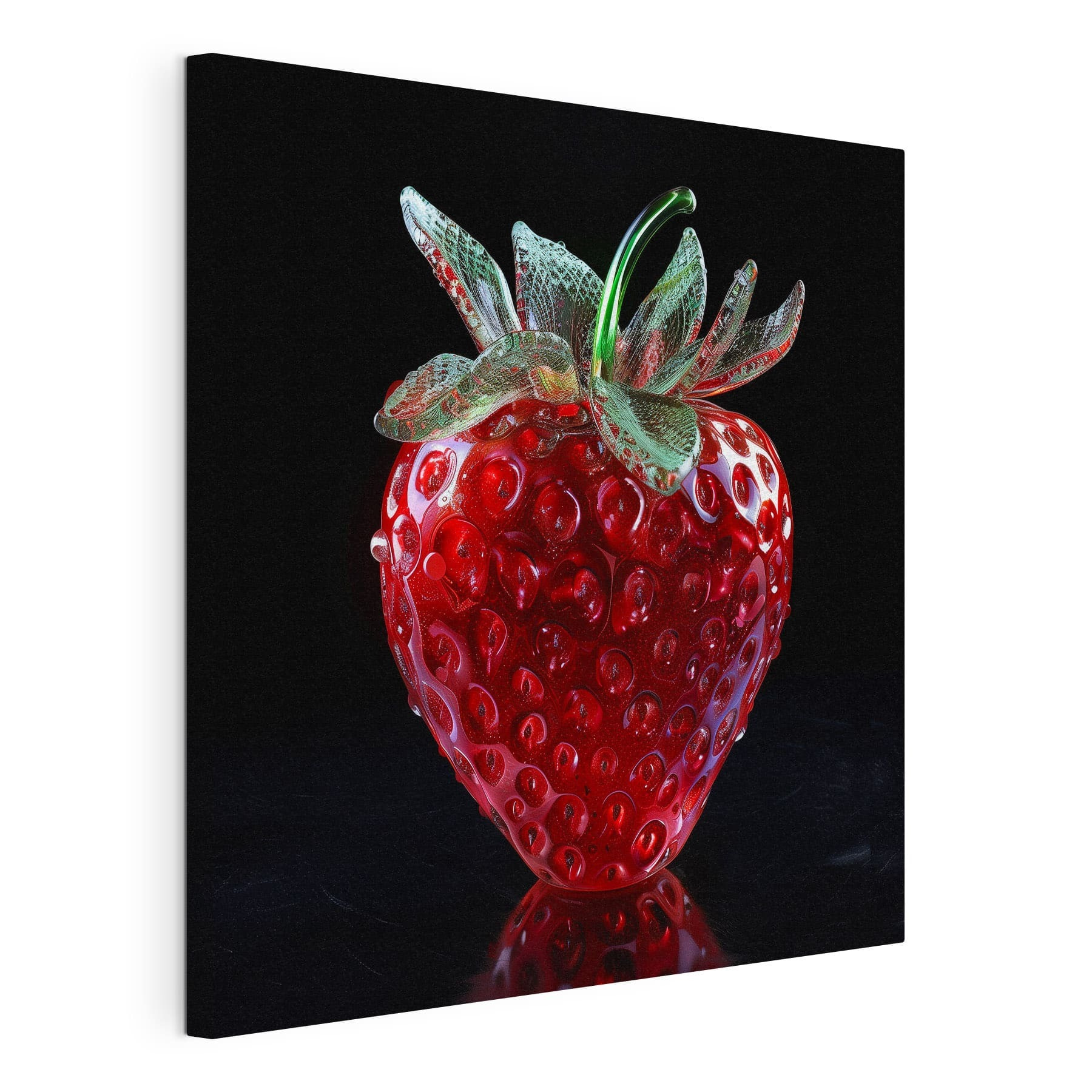Glass strawberry with a green stem Glass strawberry with a green stem