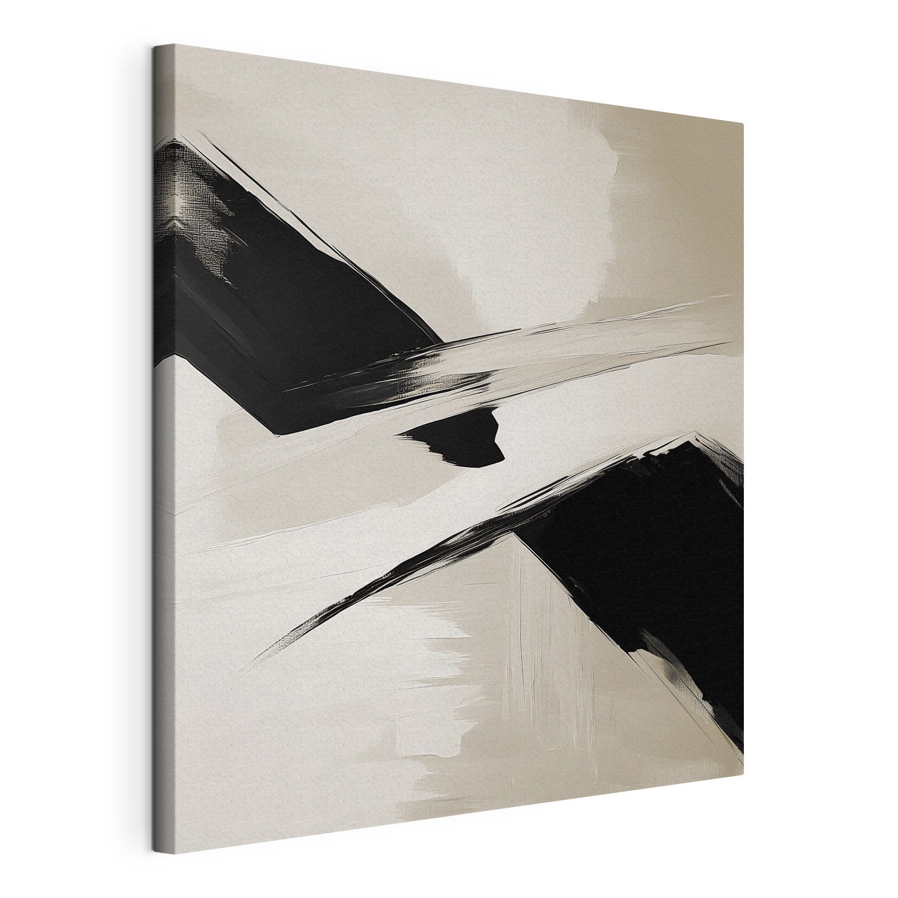 Black and white brush strokes