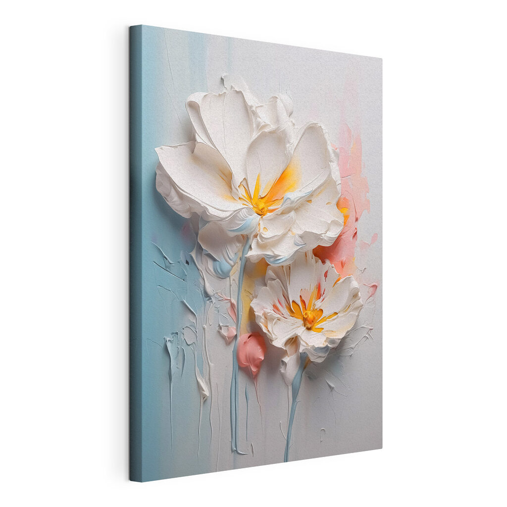 Painting of flowers on a wall Painting of flowers on a wall