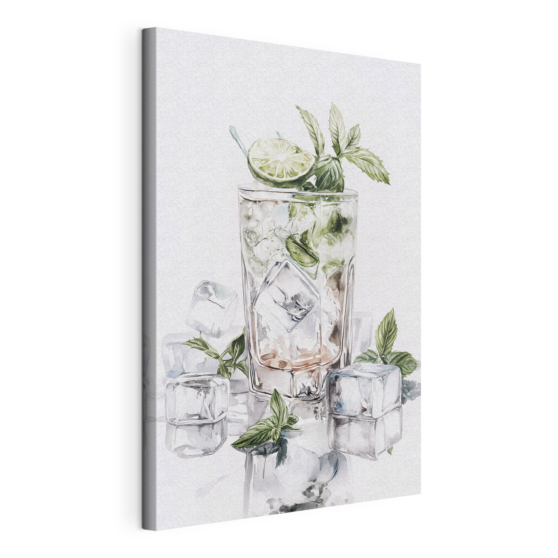 Glass with ice and lime on top