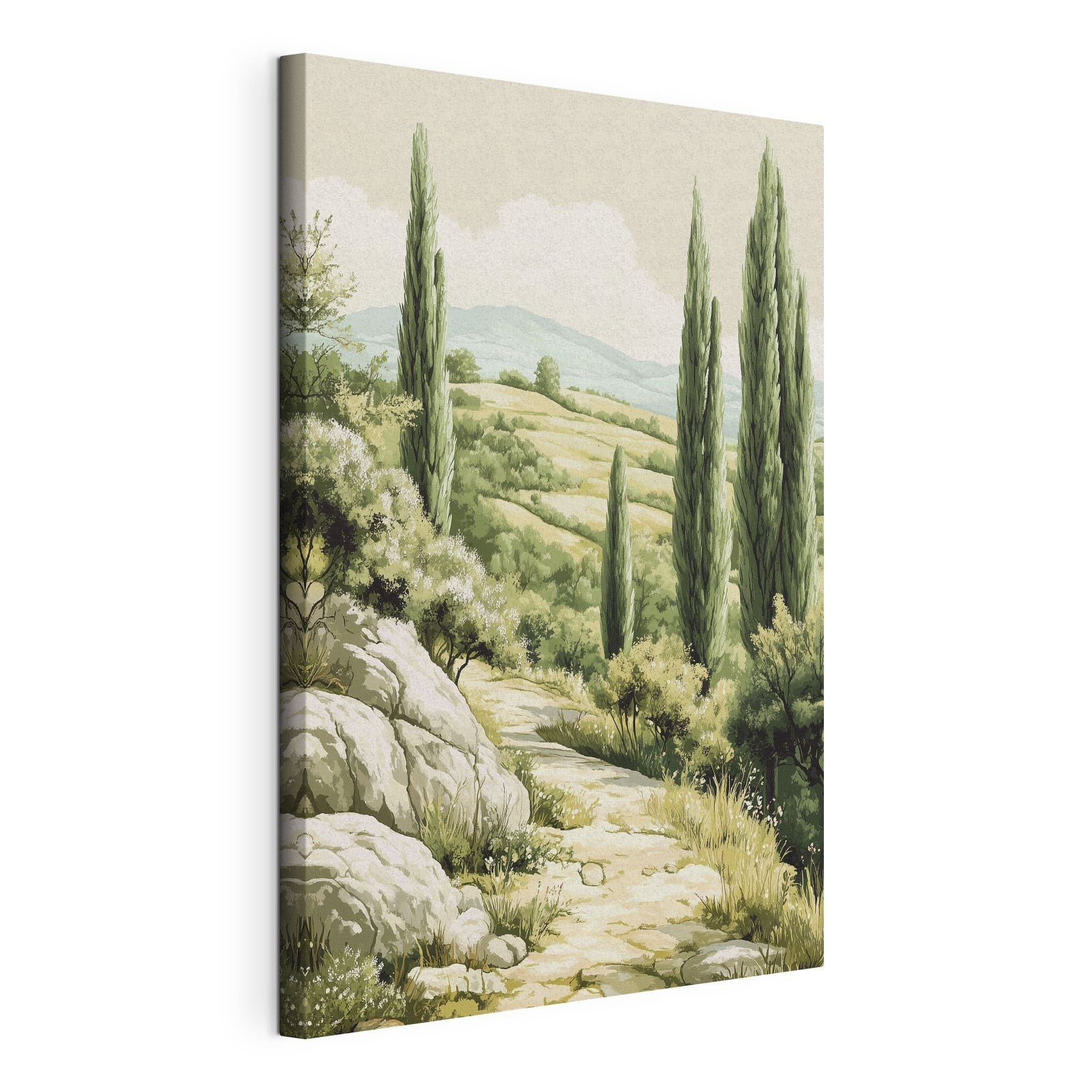 Landscape with trees and hills Landscape with trees and hills