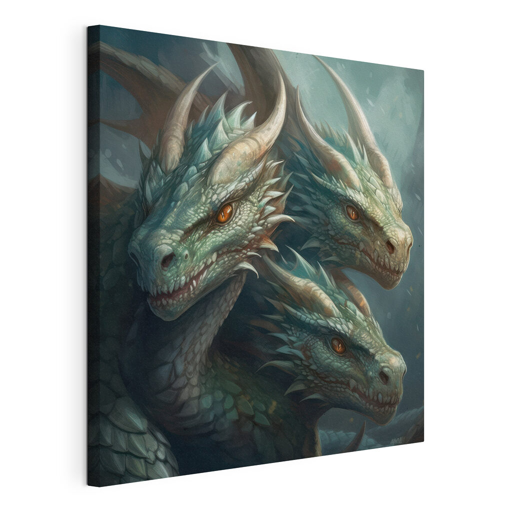 A group of dragons with sharp pointed horns