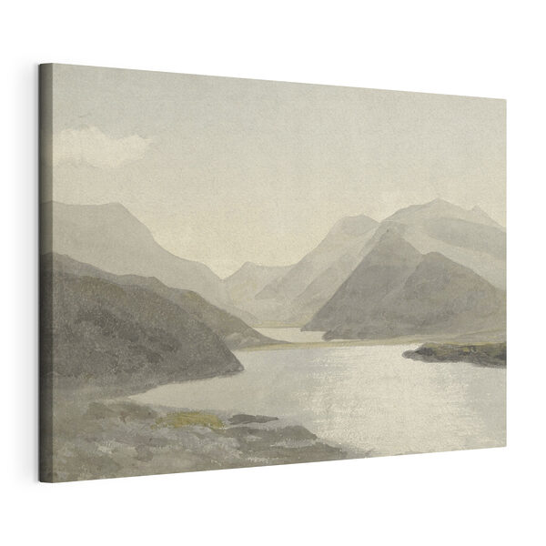 A watercolor of a lake and mountains A watercolor of a lake and mountains