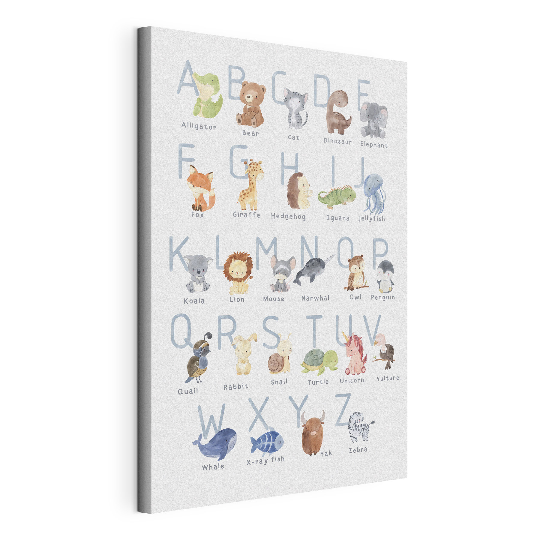 A poster with animals and letters