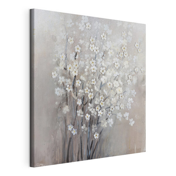 A painting of white flowers