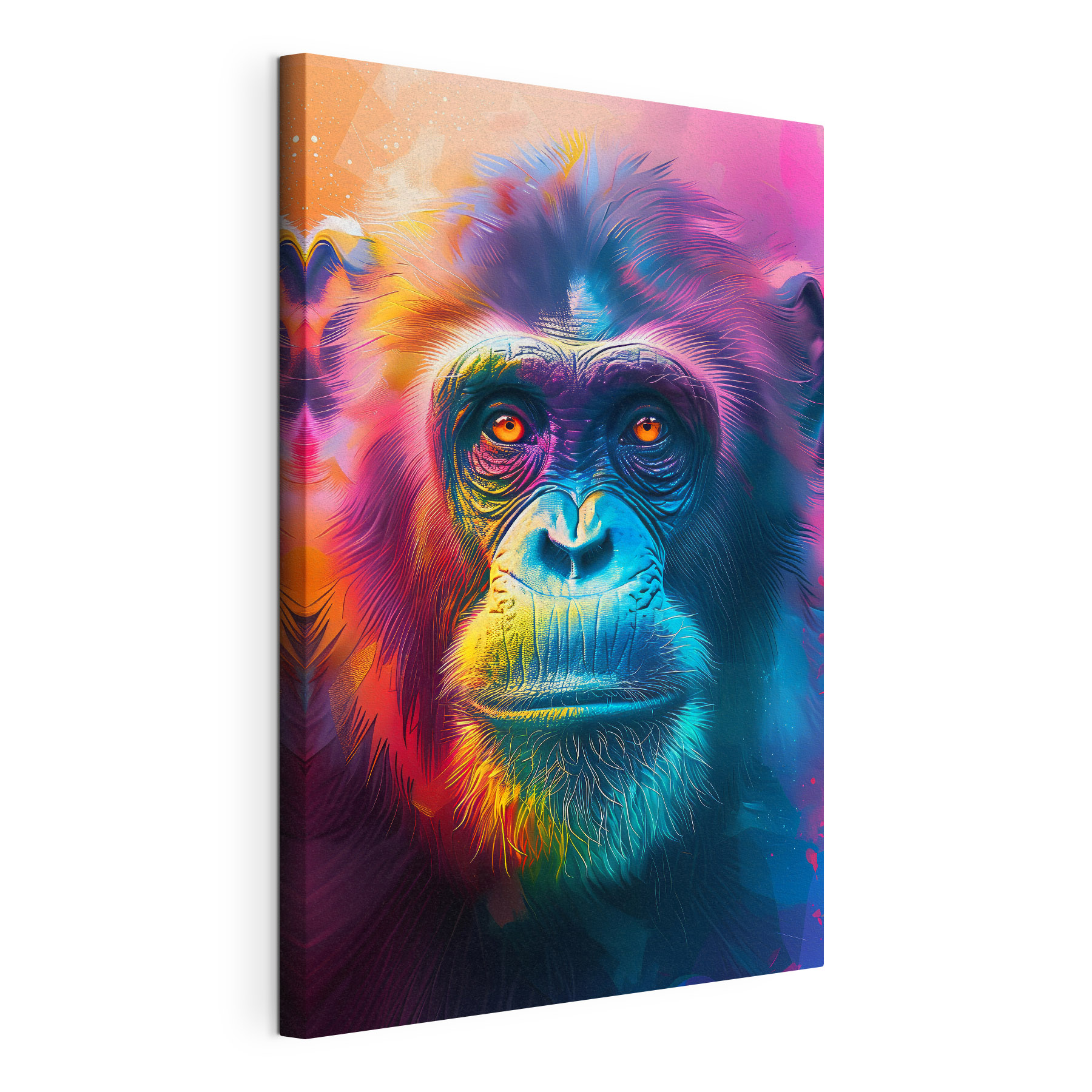 A colorful monkey with orange eyes A colorful monkey with orange eyes