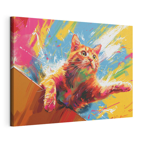 A cat with its paw out A cat with its paw out