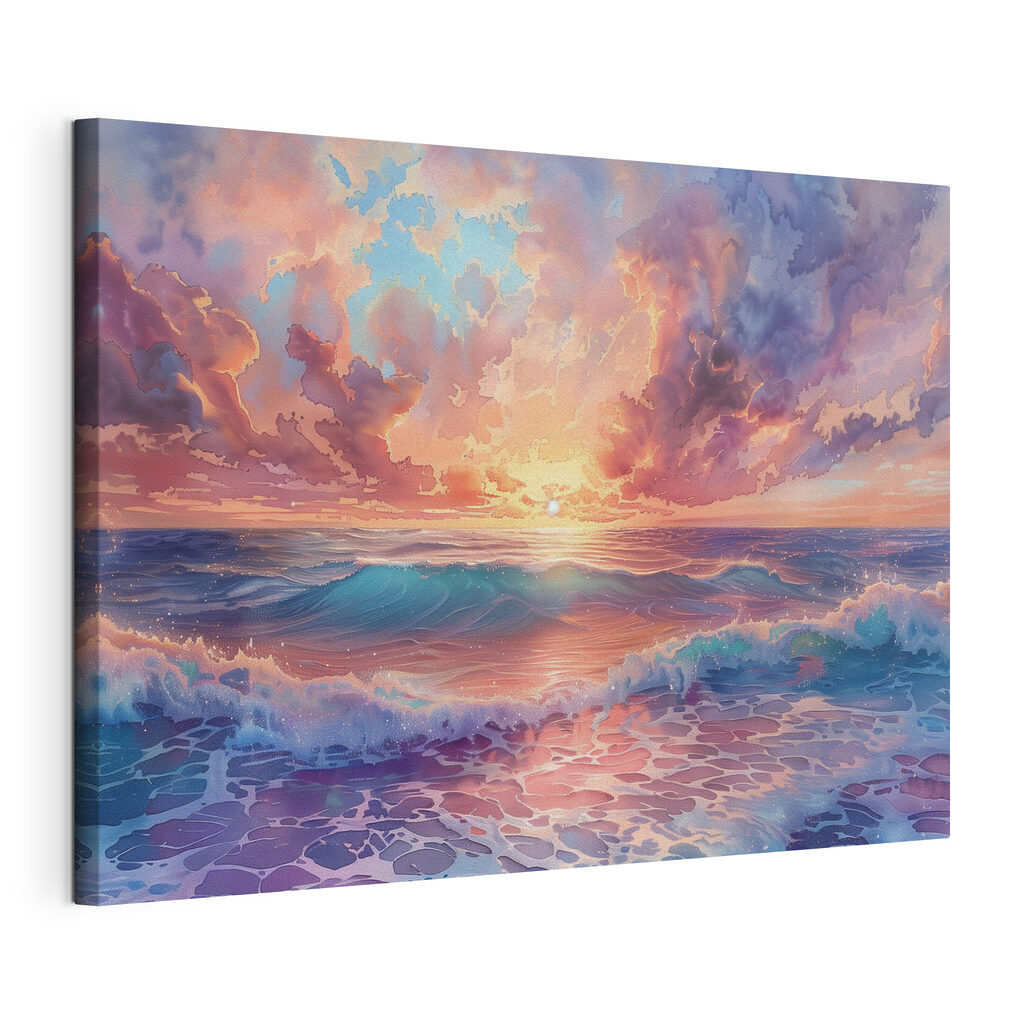A sunset over the ocean