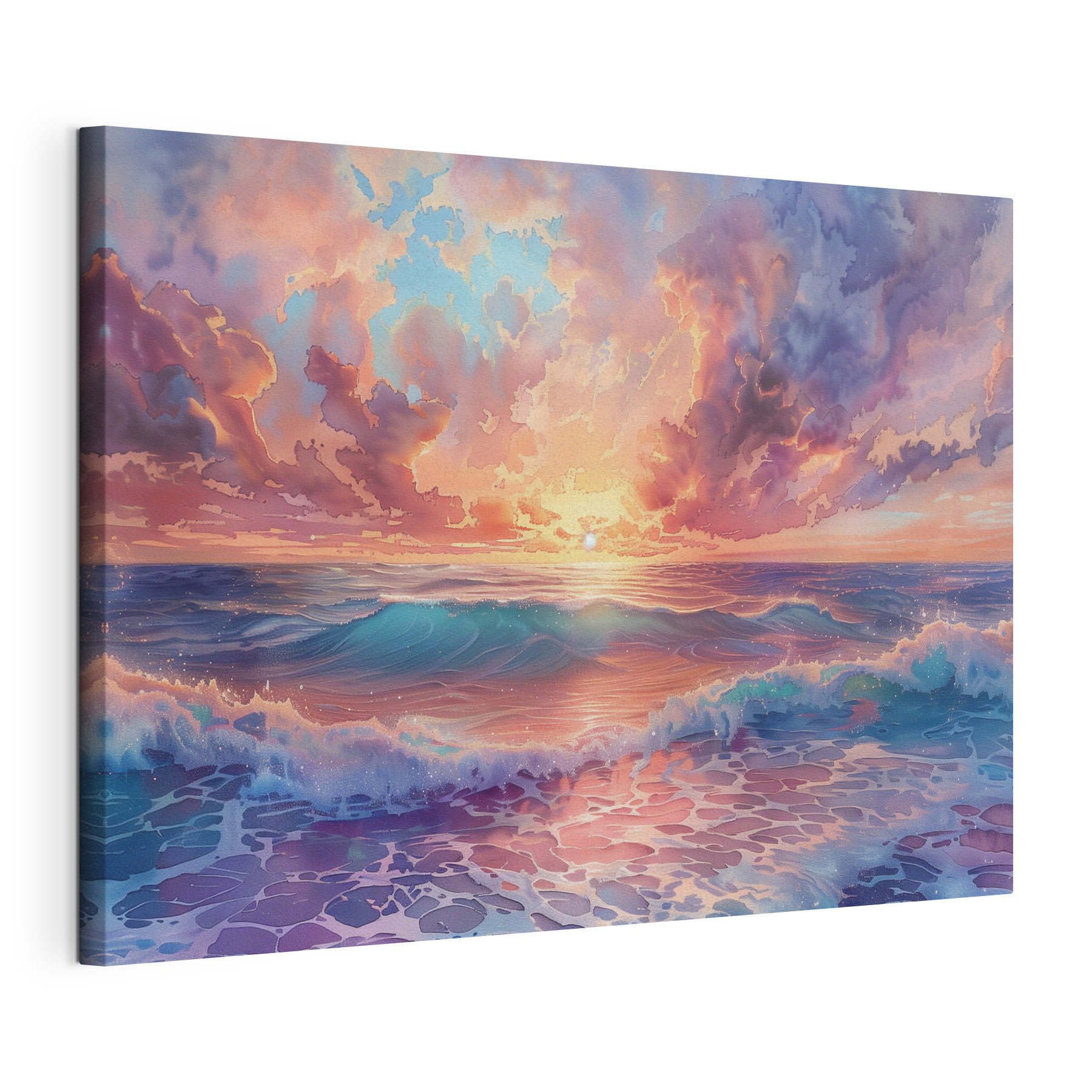 A sunset over the ocean