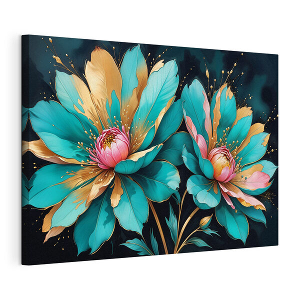 Vibrant blooms against a dark backdrop