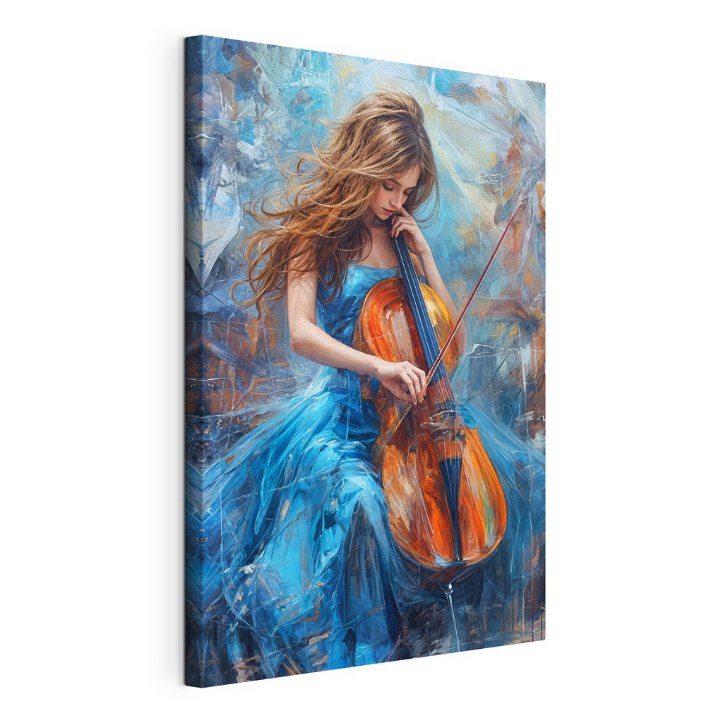 A woman playing a cello