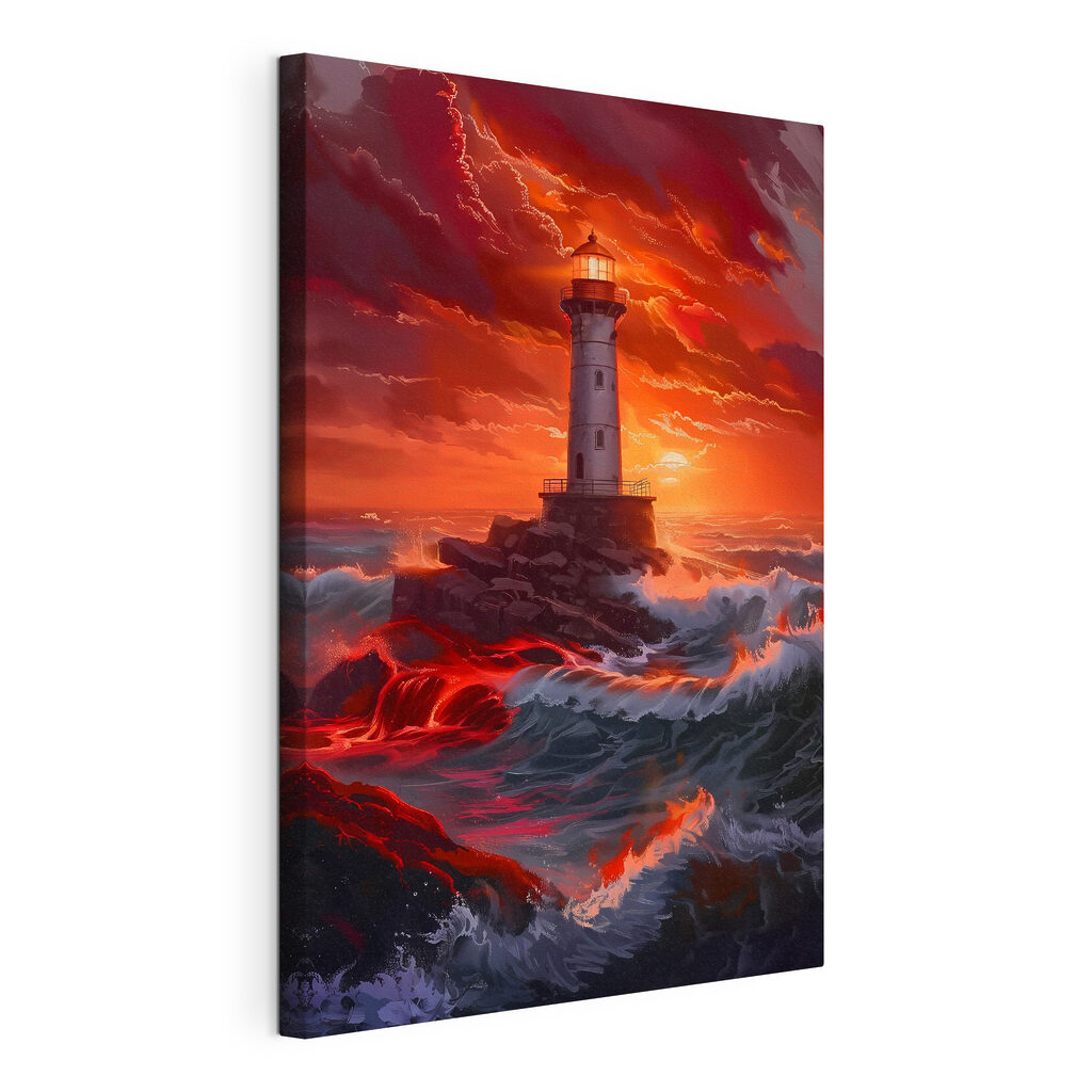 A lighthouse in the ocean