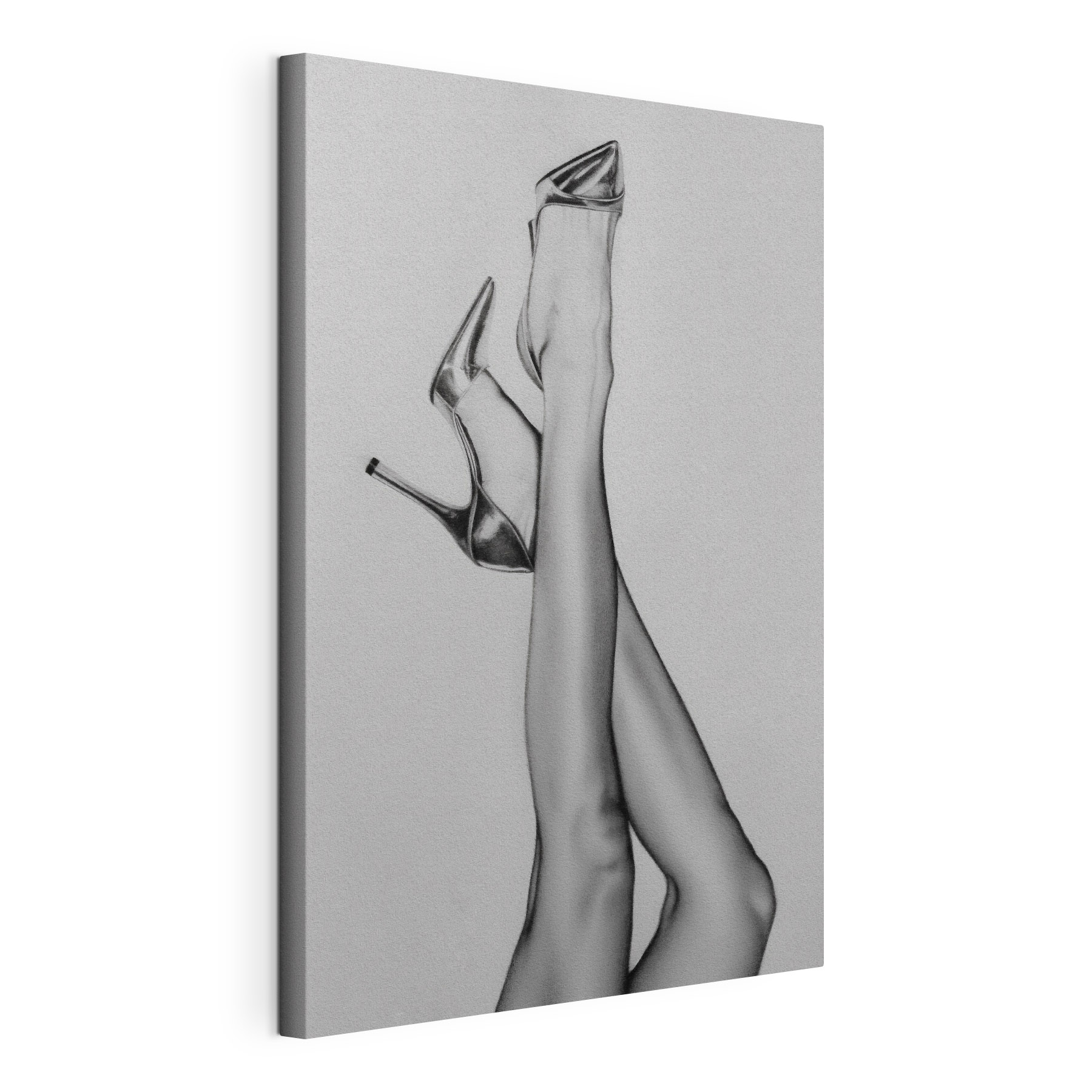A drawing of a woman's legs and high heels