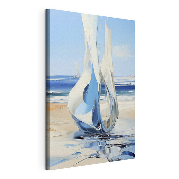 A sailboat on a beach