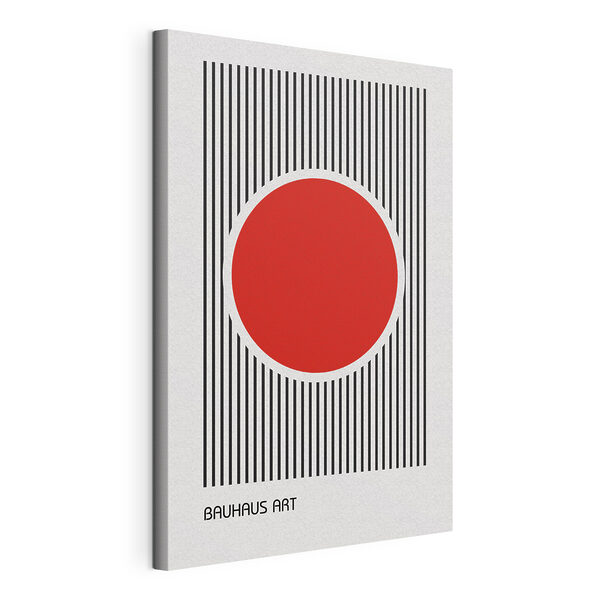A red circle with black lines