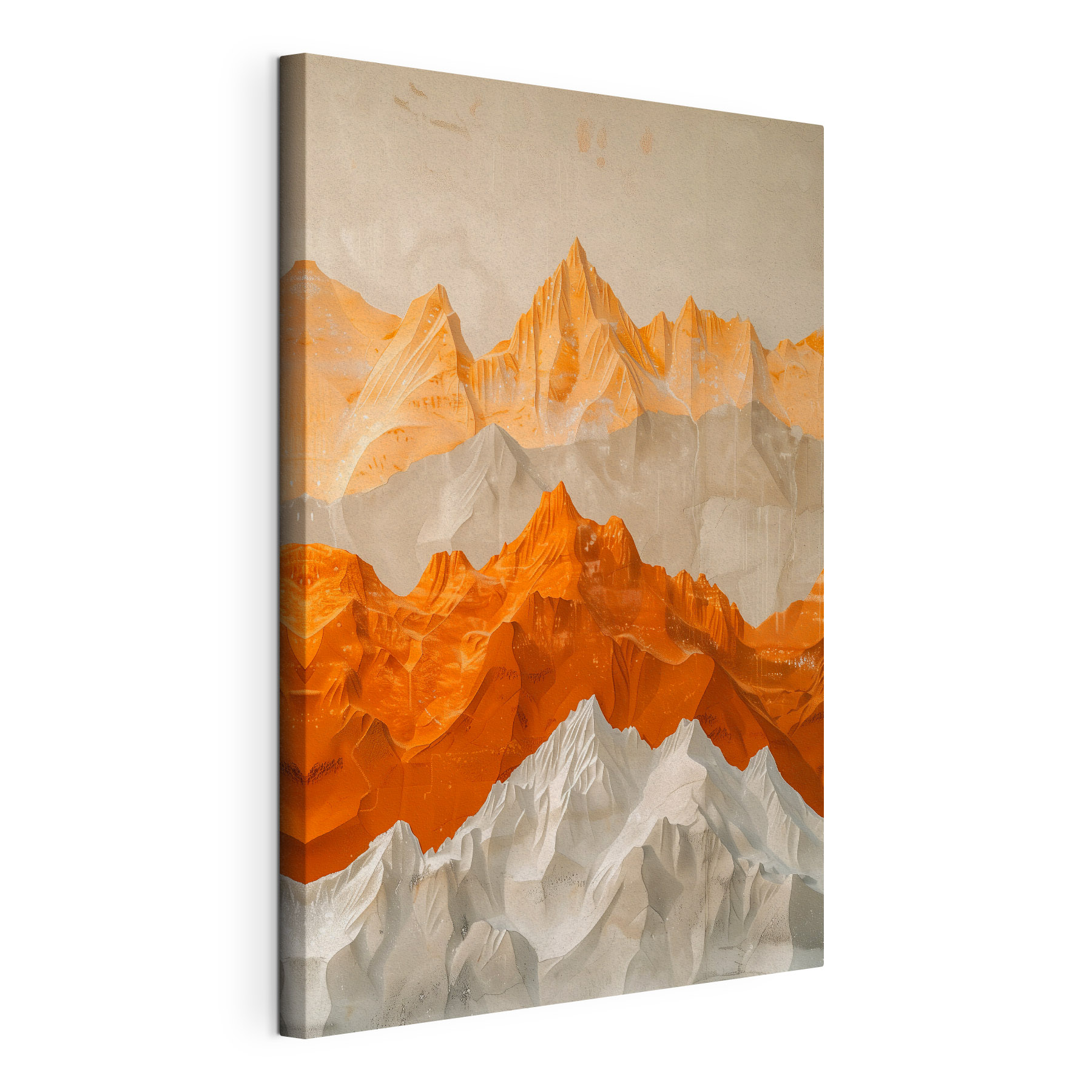 Painting of mountains and snow