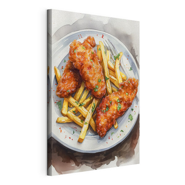 Plate of chicken wings and fries