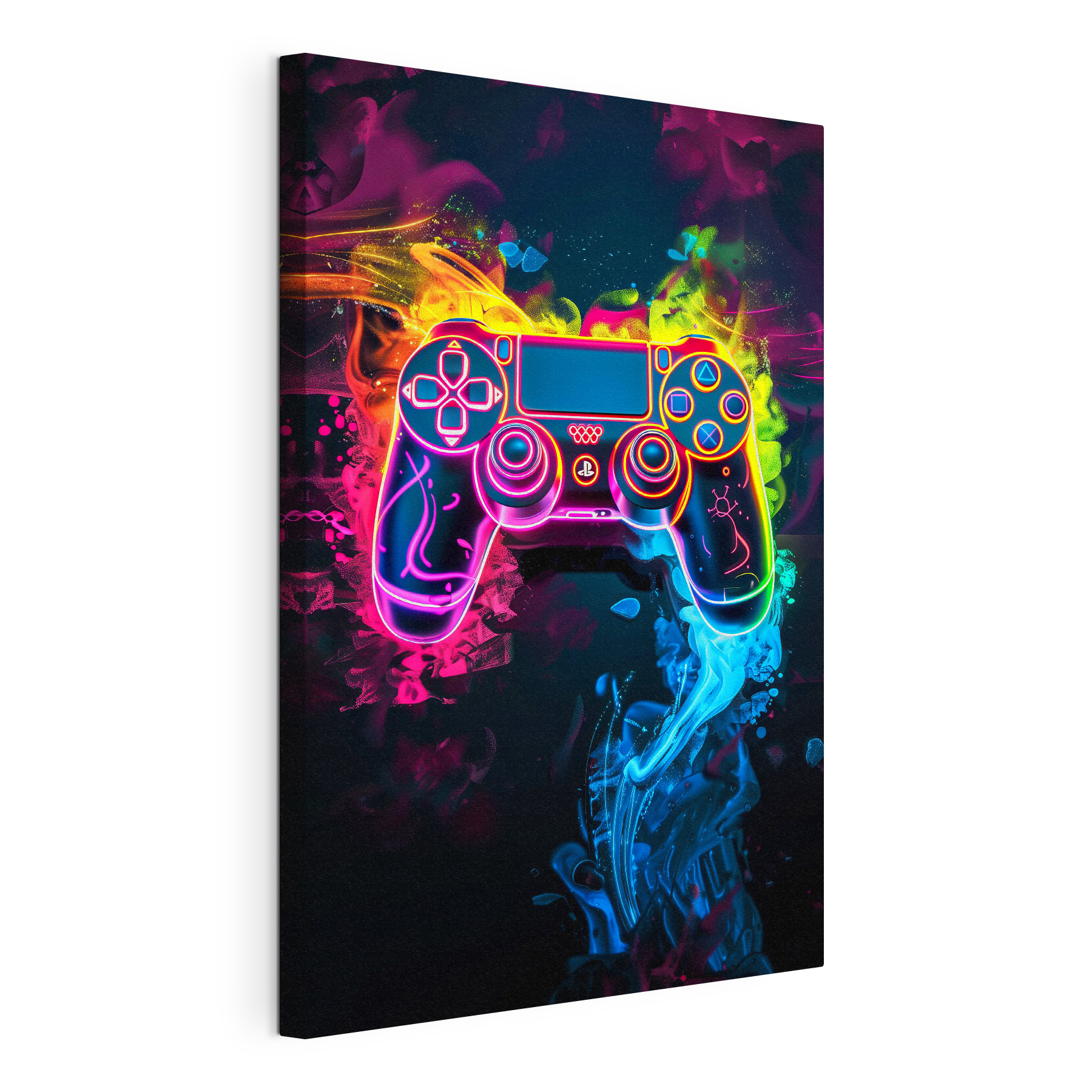 Video game controller with colorful smoke