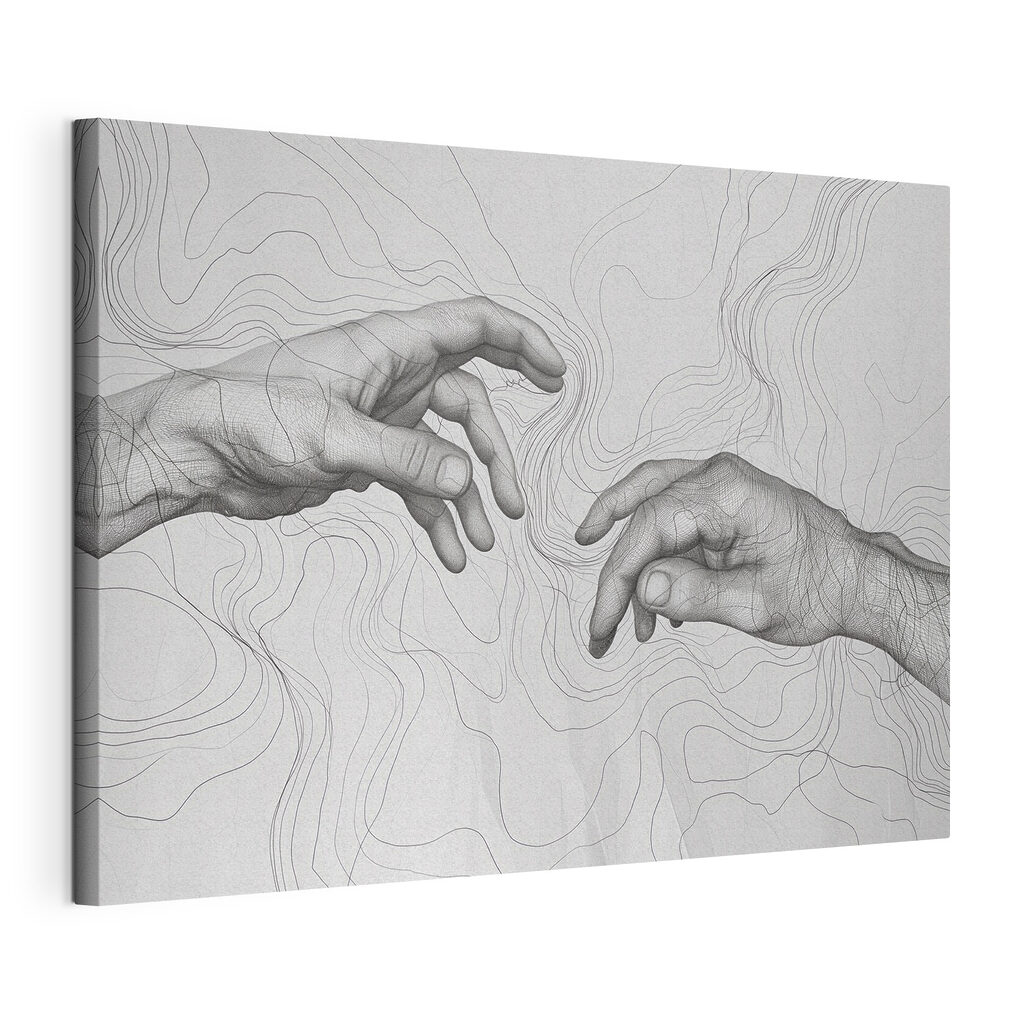 Drawing of hands touching each other