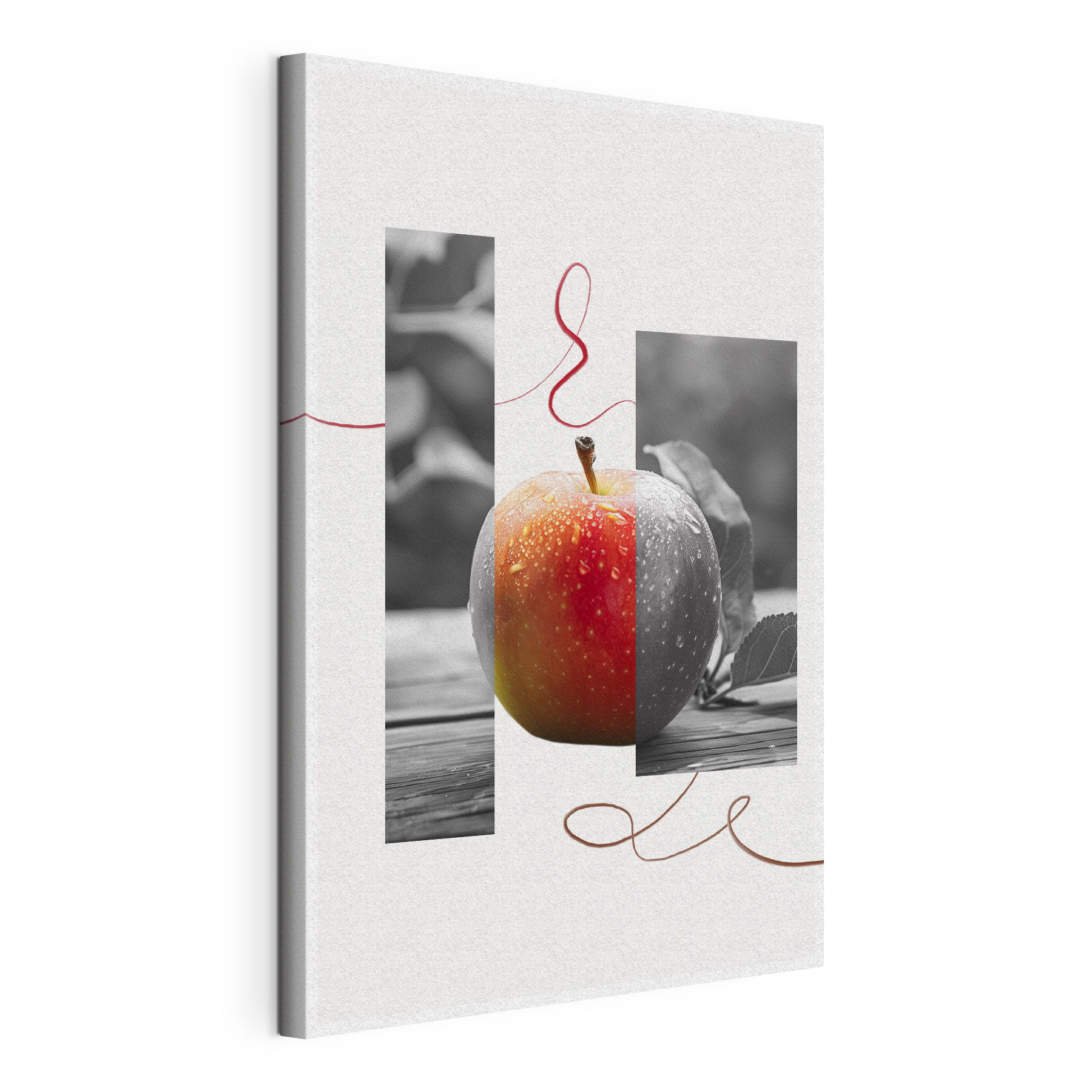 Red and grey apple