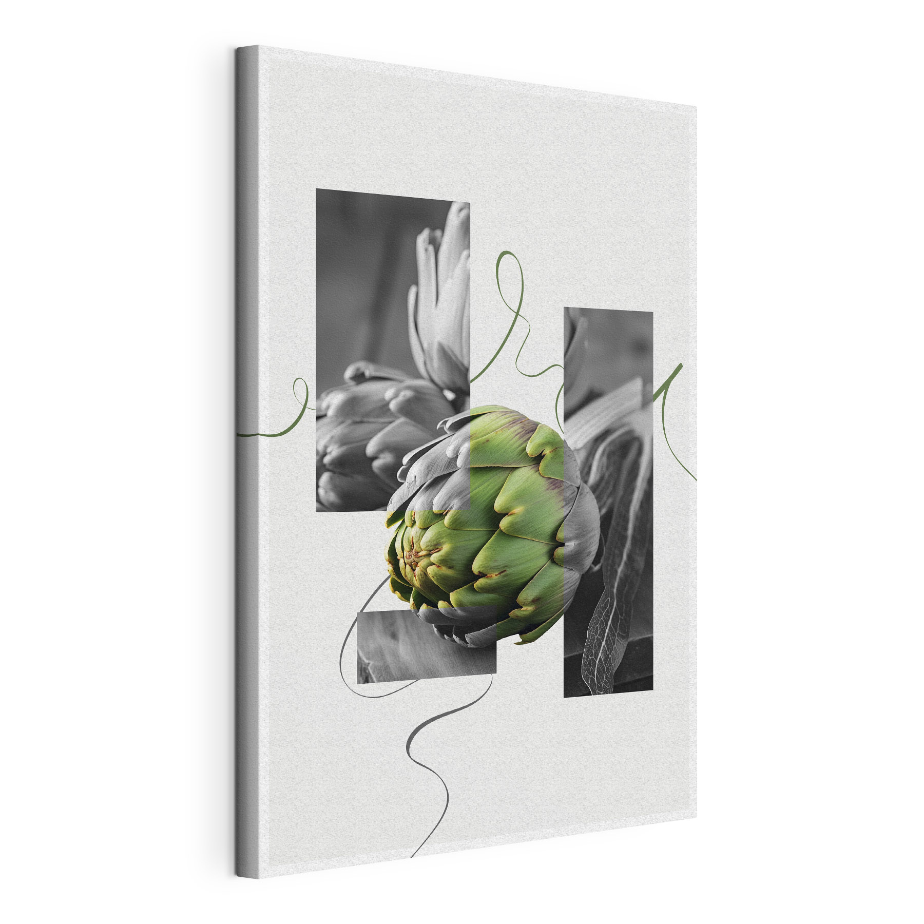 Artichokes on a table with a green background
