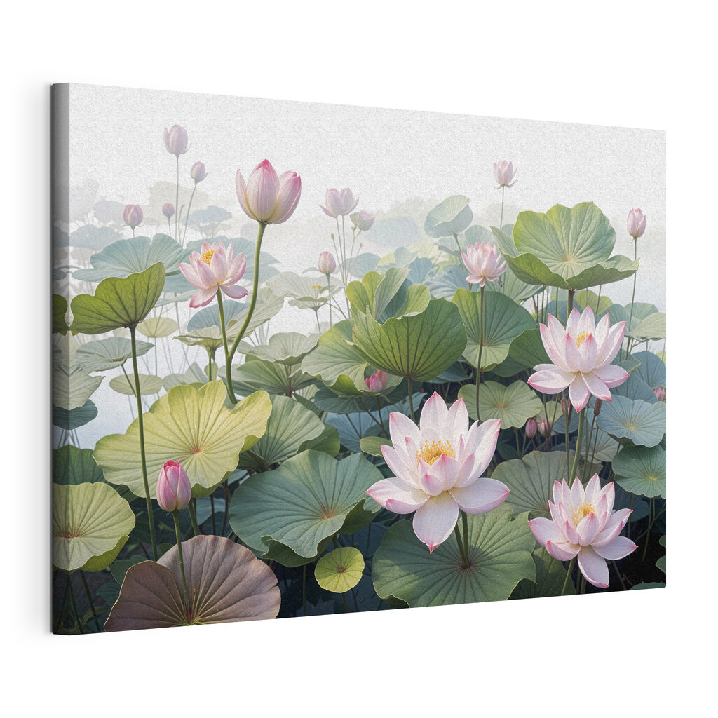 Group of pink flowers and green leaves