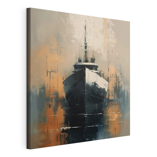Painting of a boat in the water