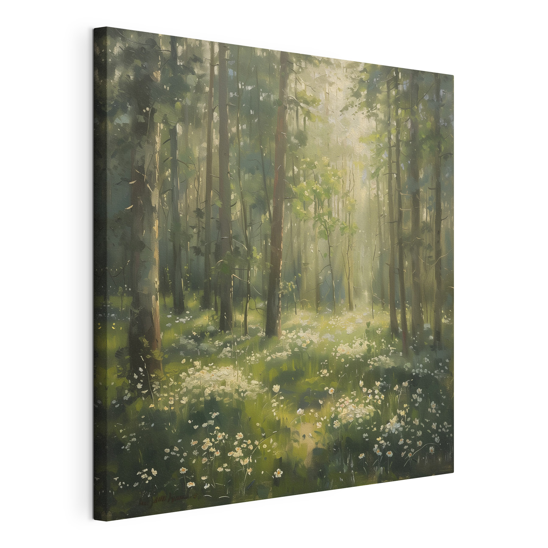 Forest with trees and flowers