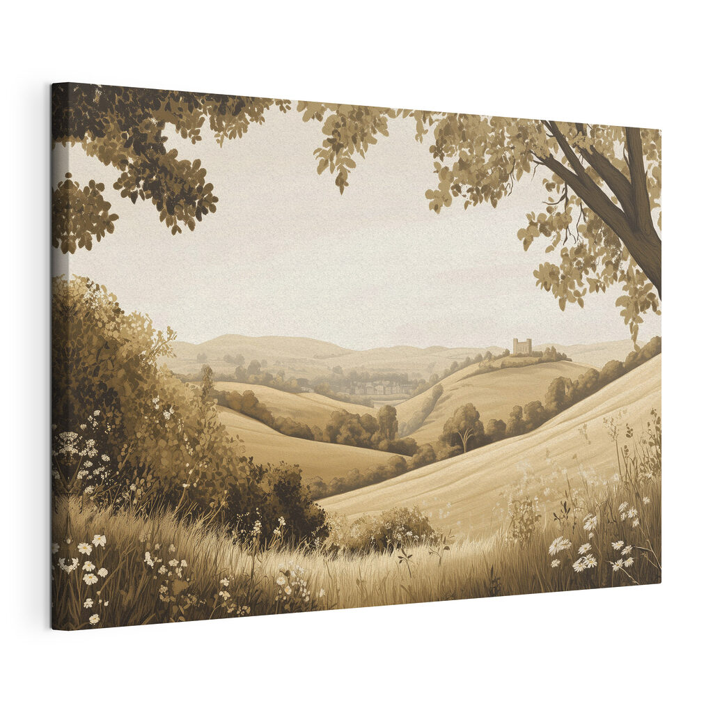 Landscape with hills and trees