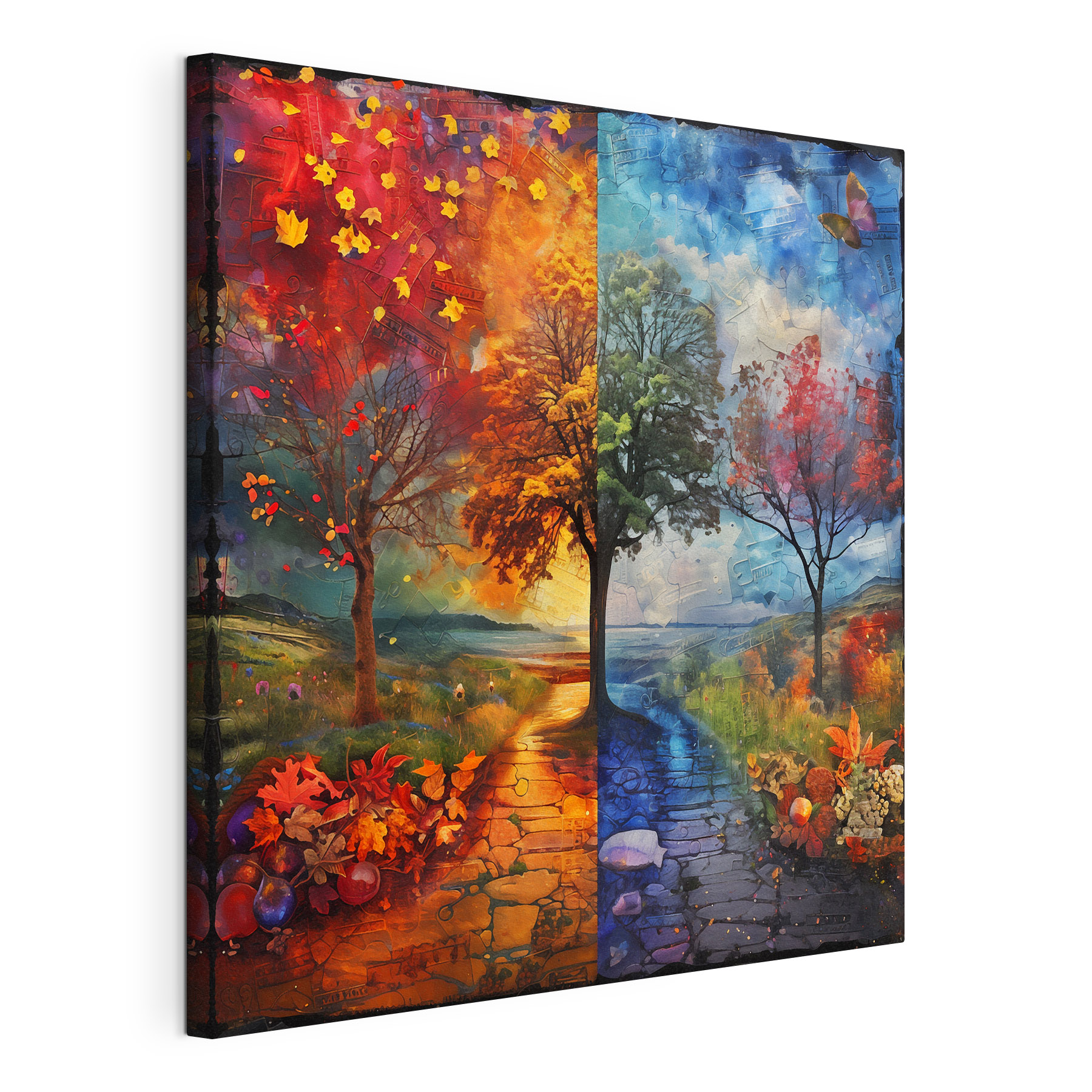 Painting of a tree and a path Painting of a tree and a path