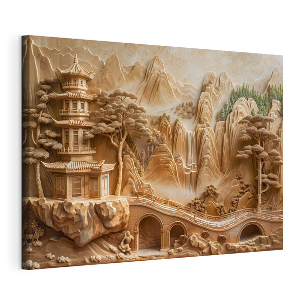 Sculpture of a bridge and a building