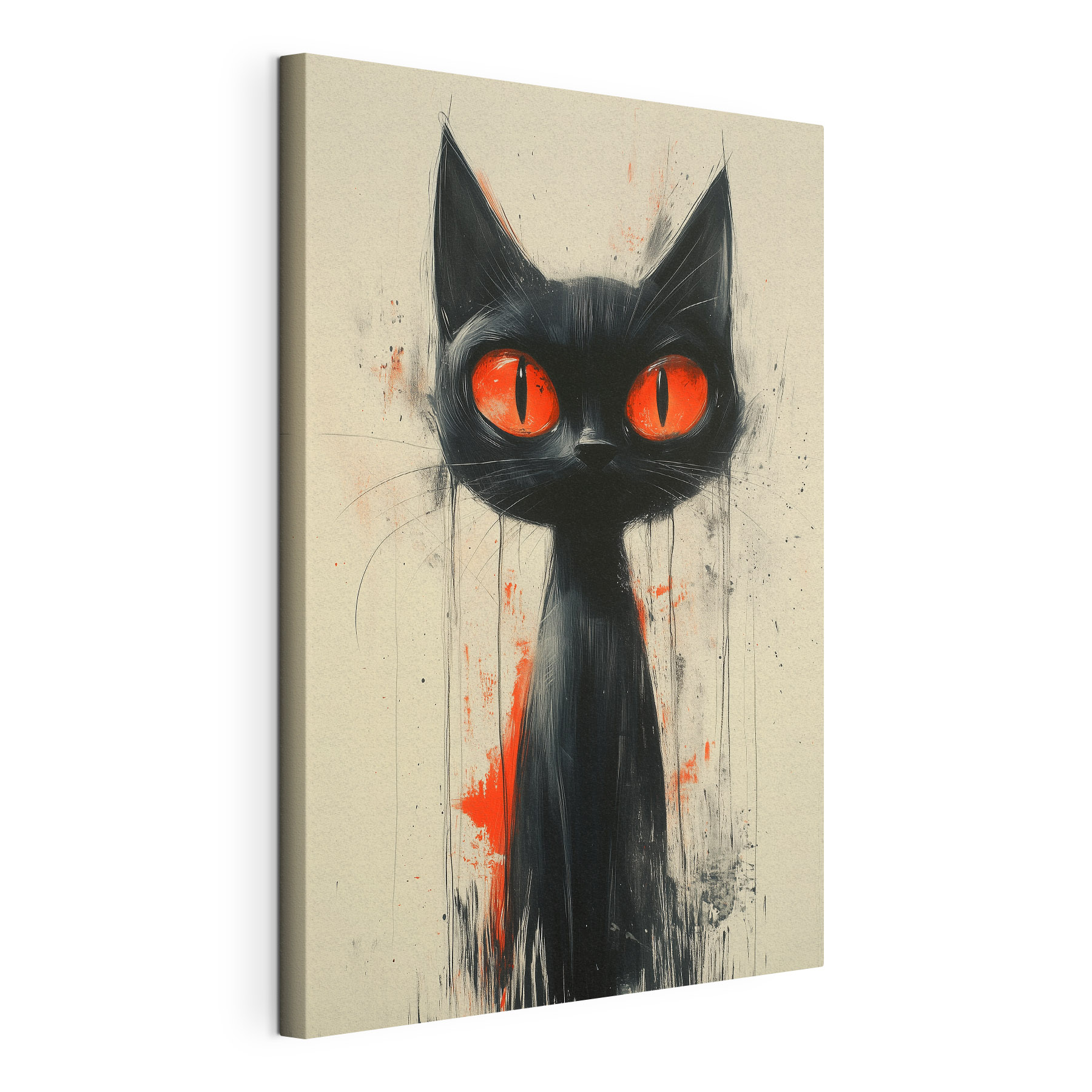Black cat with red eyes