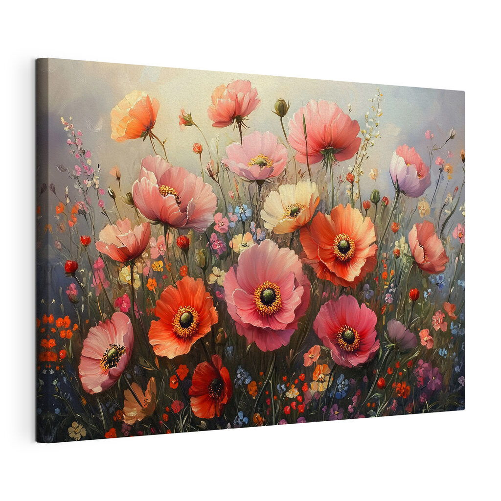 Painting of flowers in a field