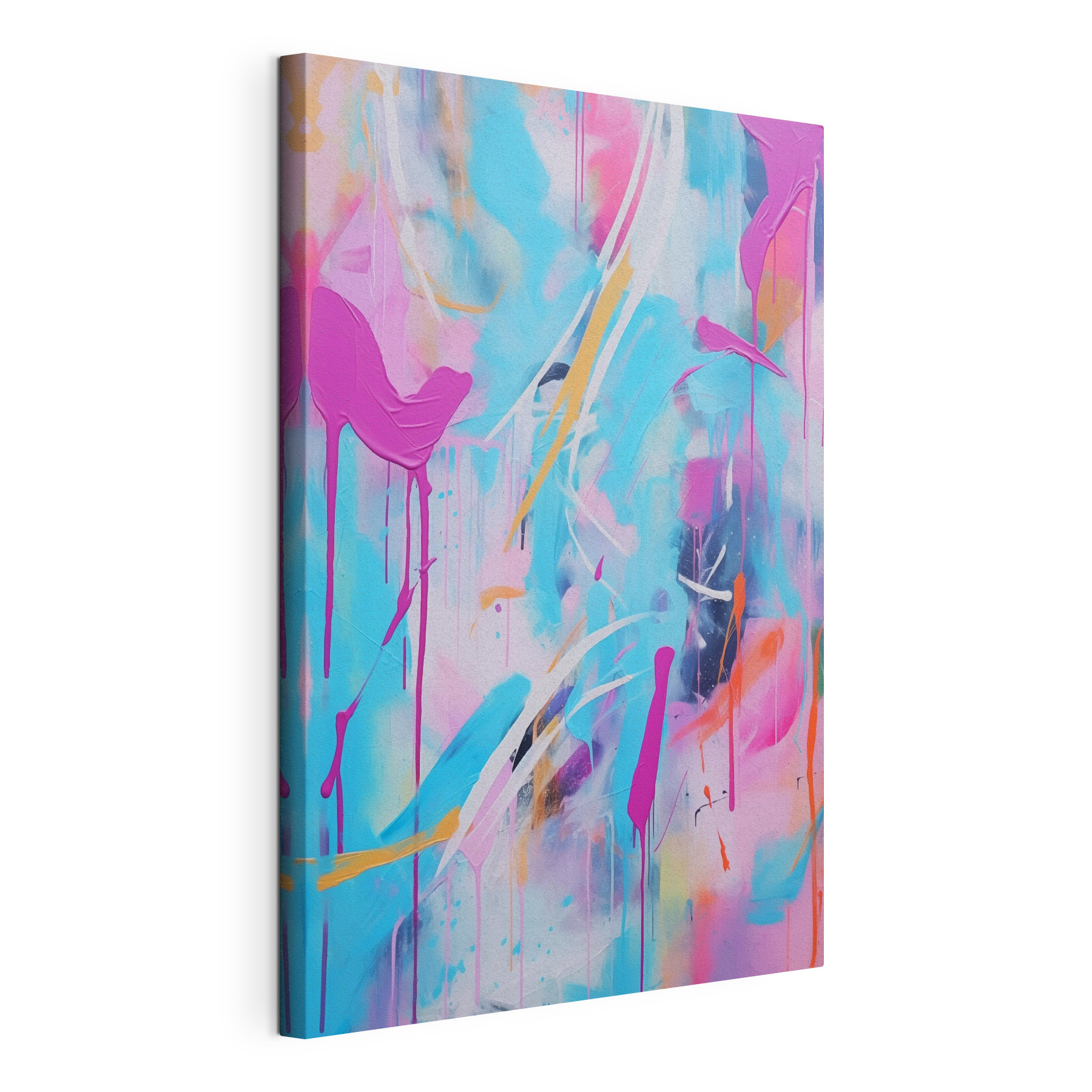 Painting of pink and blue paint