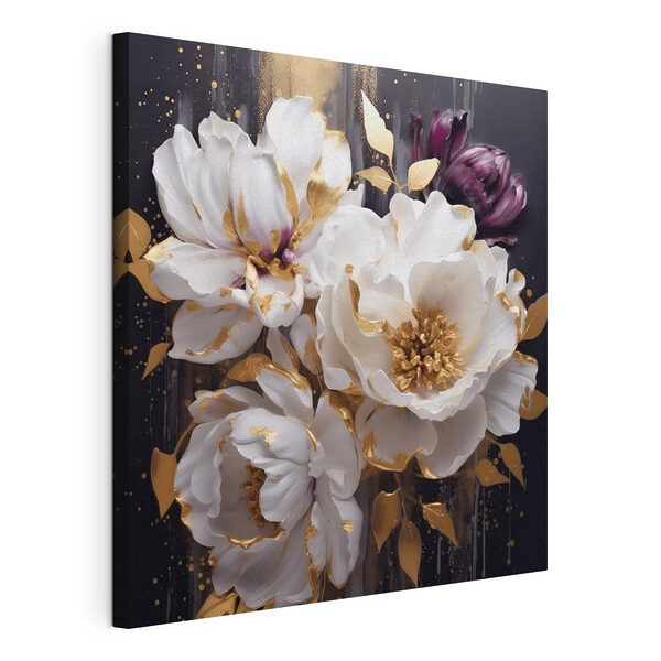 Painting of white and purple flowers