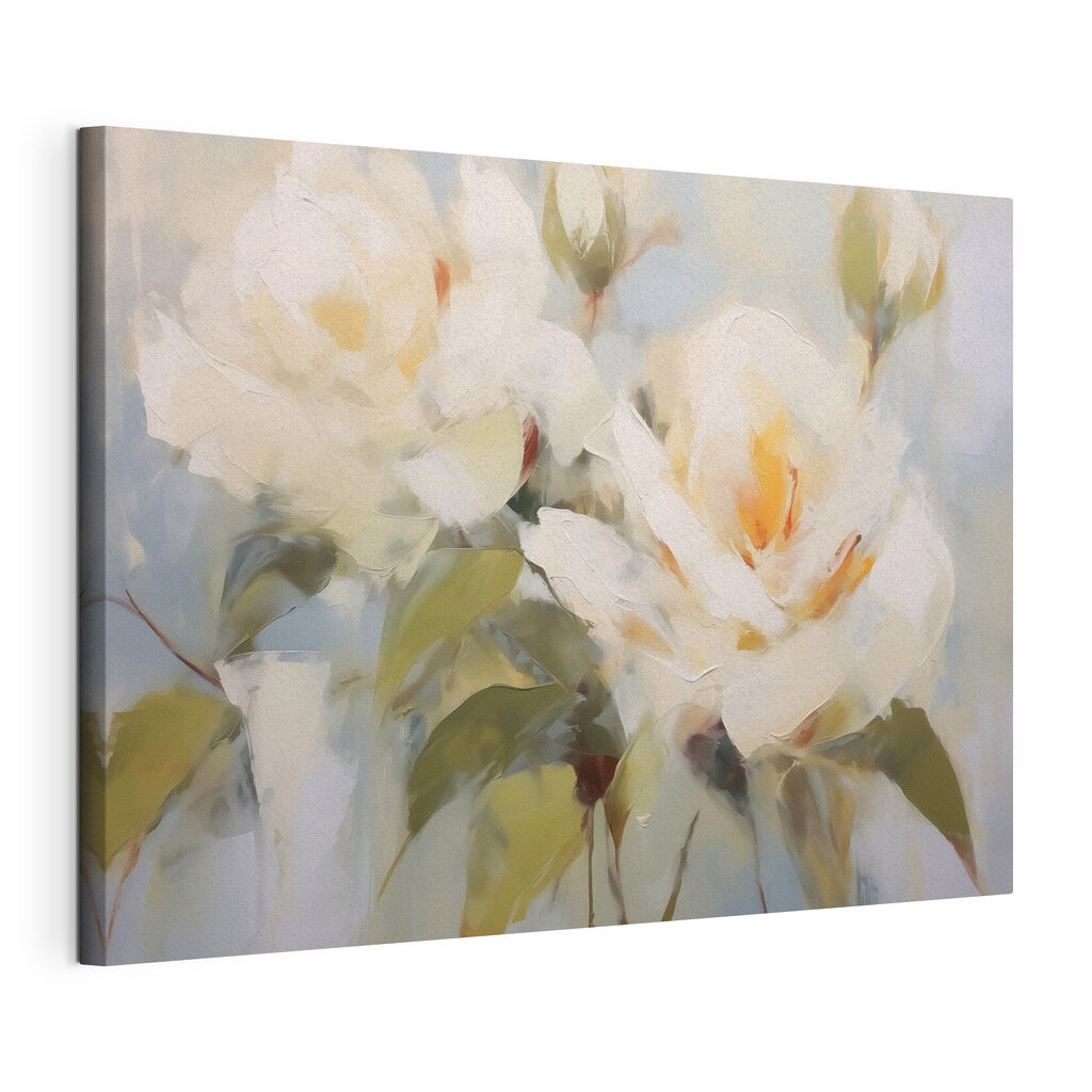 Painting of flowers on a blue background Painting of flowers on a blue background