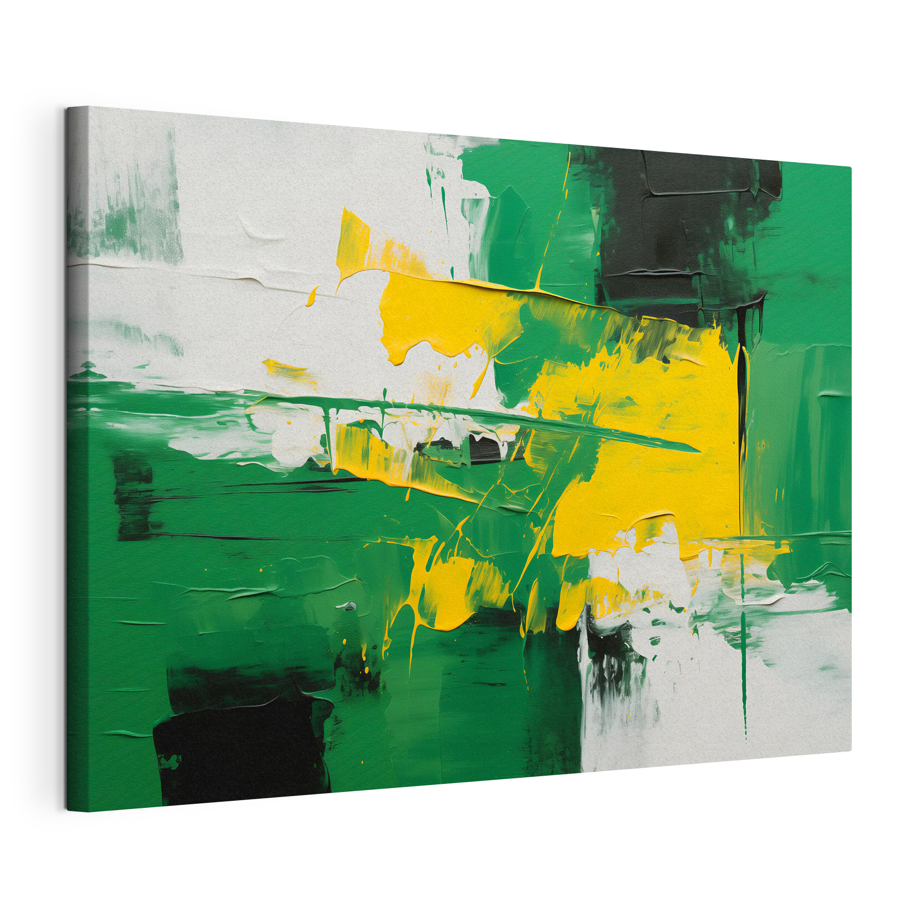 Painting of green and yellow paint