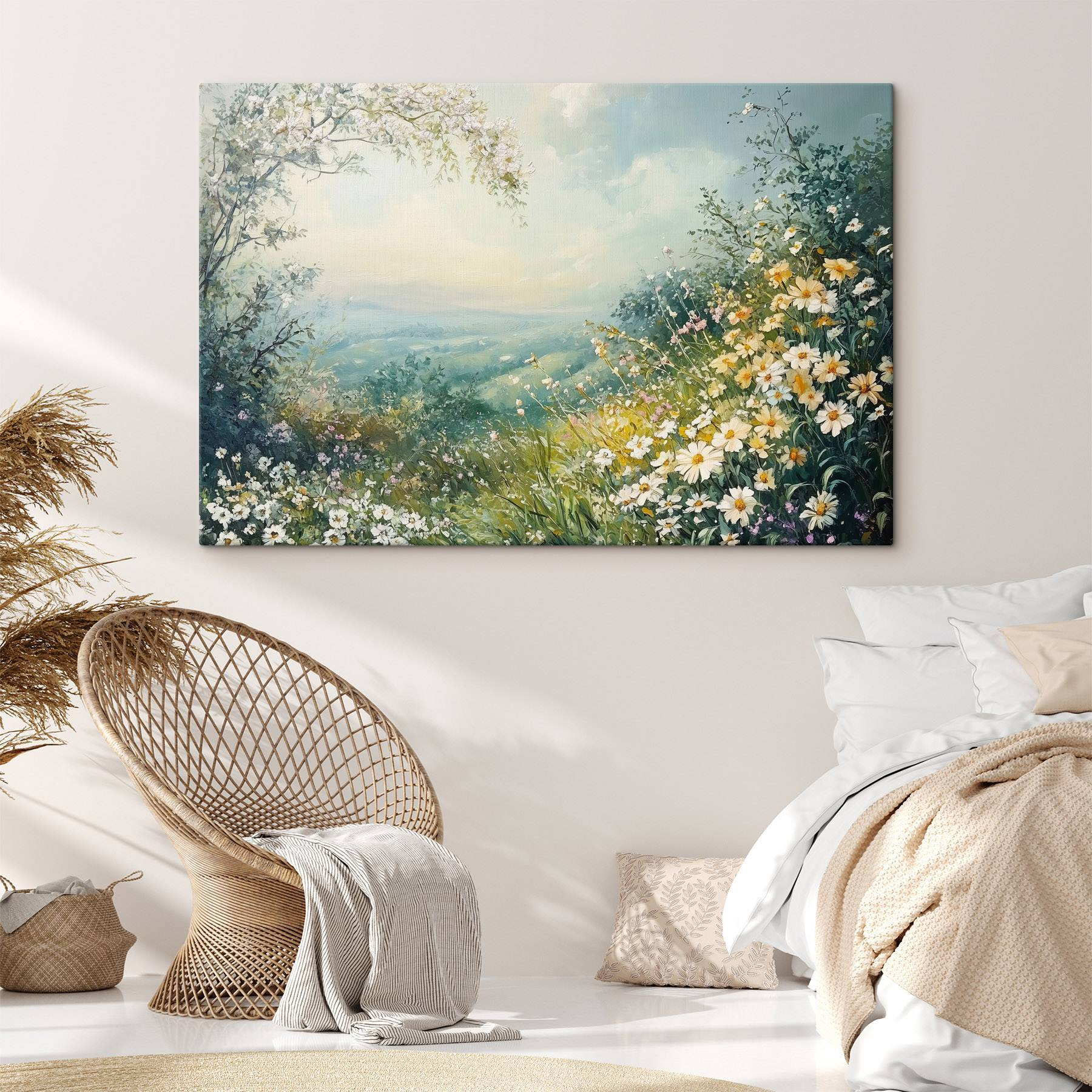 Painting of flowers and trees