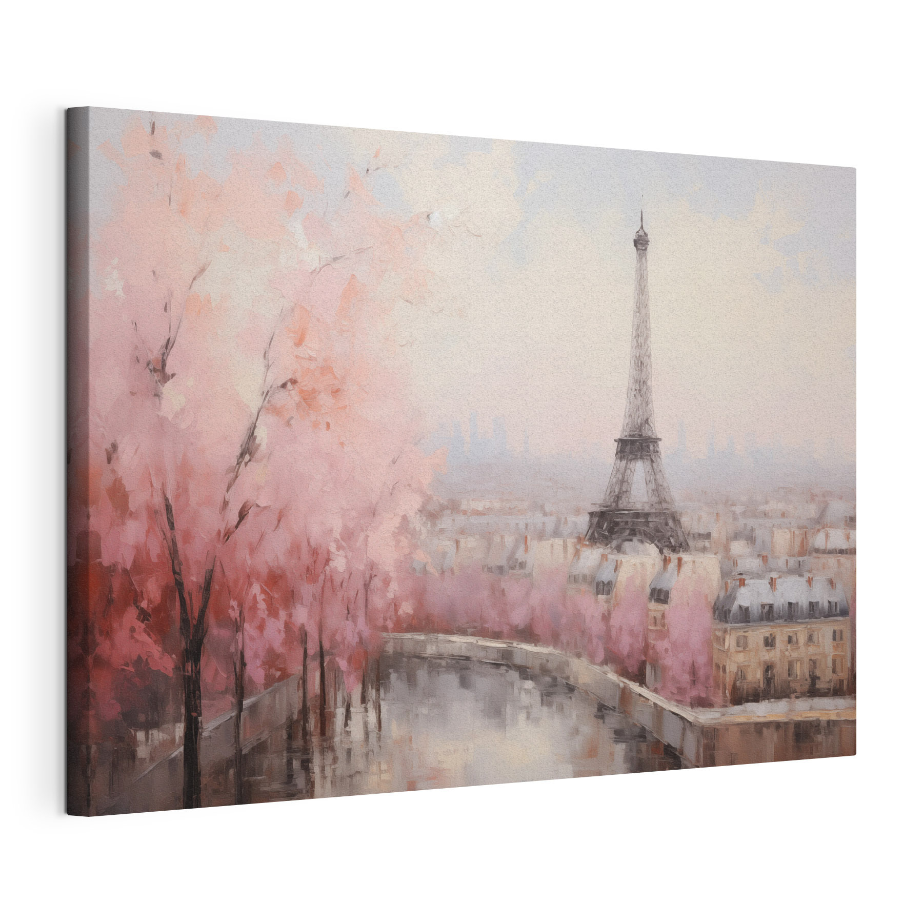 Painting of a tower and a city Painting of a tower and a city